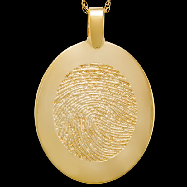 Large Gold Rimmed Pendant with Chain (#22LR)