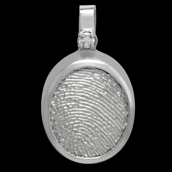 Silver Cremation Pendant with Diamond (#105)