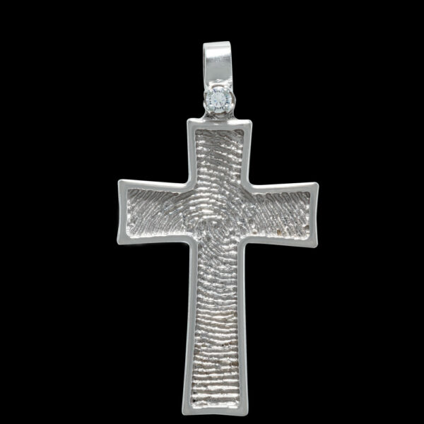 Silver Cross Pendant with Diamond (#155)