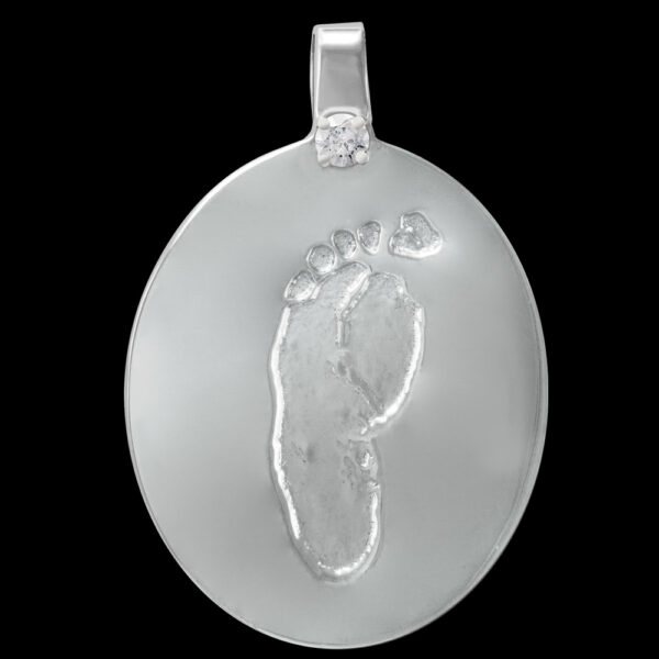 Large Silver Pendant with Diamond [Child] (#15L)