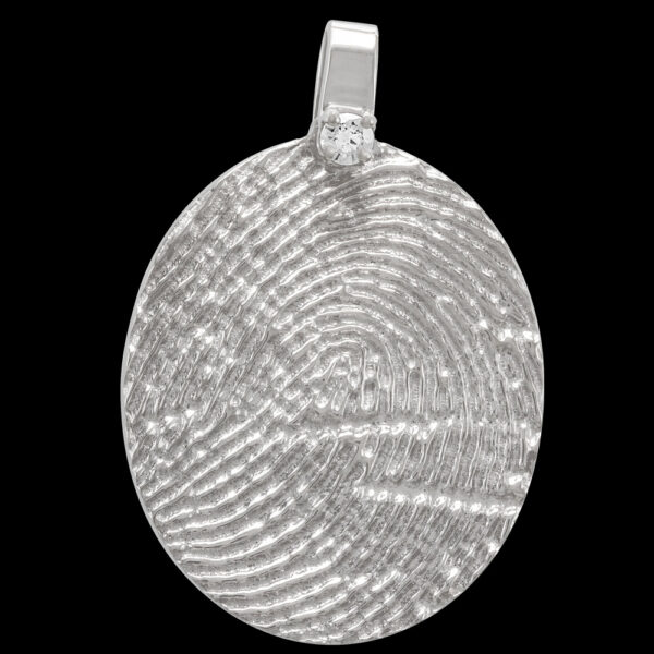 Large Silver Pendant with Diamond (#15L)