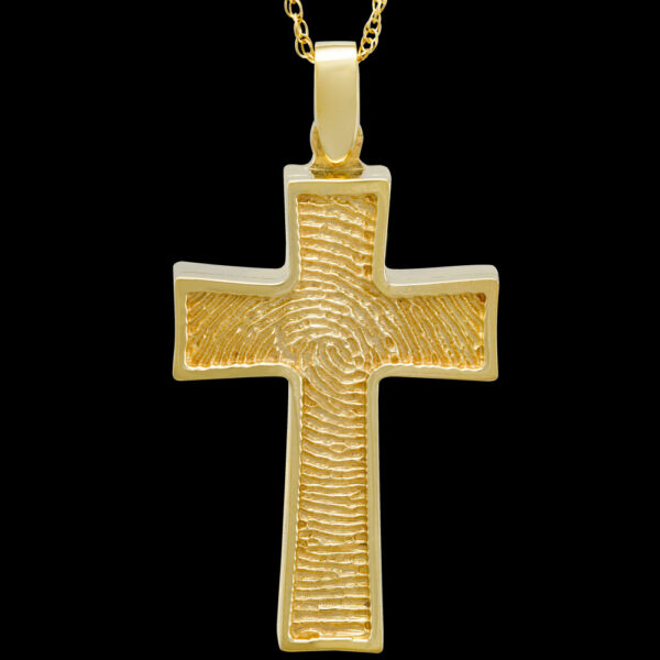 Gold Cross Cremation Pendant with Chain (#222)