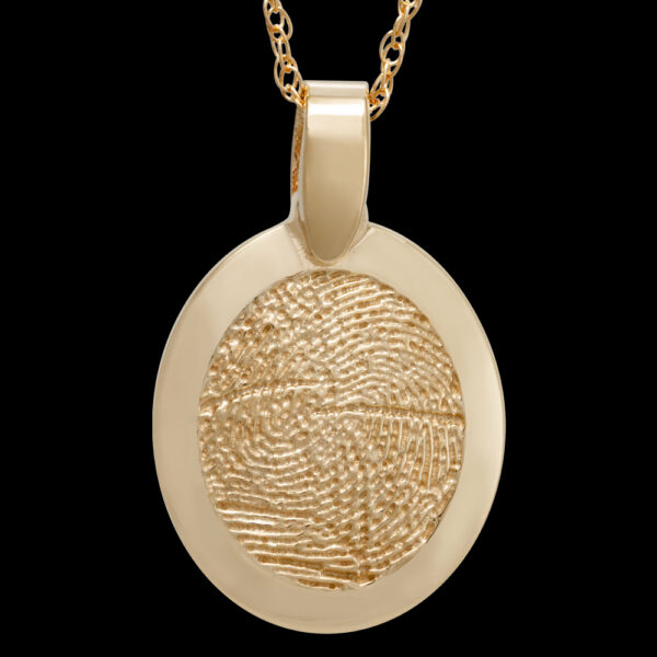 .Small Gold Rimmed Pendant with Chain (#22R)