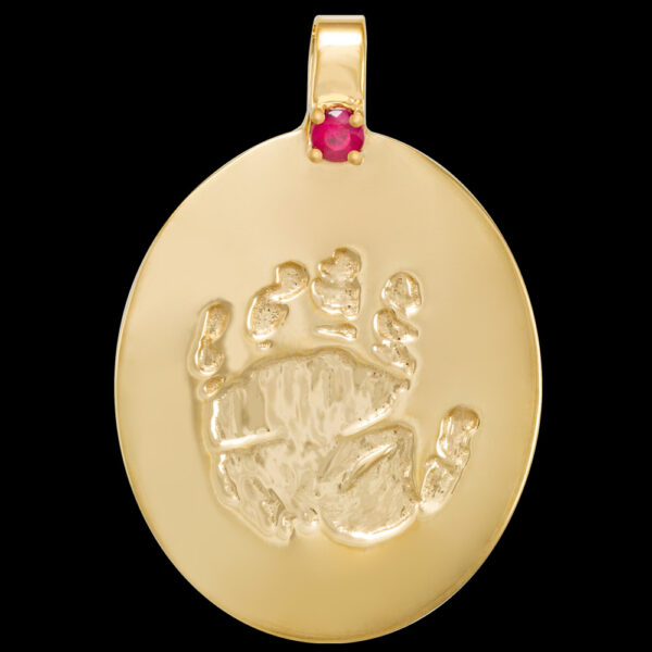 Large Gold Pendant with Birthstone [Child] (#23L)