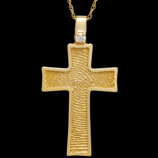Gold Cross Pendant with Diamond and Chain (#256)