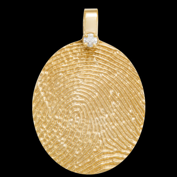 Large Gold Pendant with Diamond (#25L)