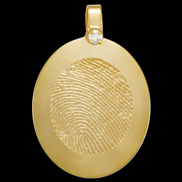 Large Gold Rimmed Pendant with Diamond (#25LR)