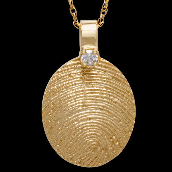 .Small Gold Pendant with Diamond and Chain (#26)