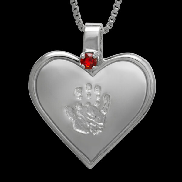 Silver Heart with Birthstone and Chain [Child] (#44)