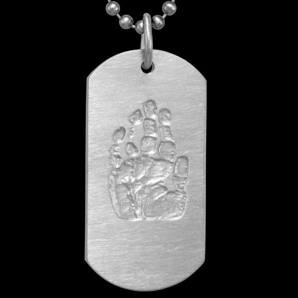 Silver DogTag with 30 Inch Stainless Steel Beaded Chain [Child] (#55)