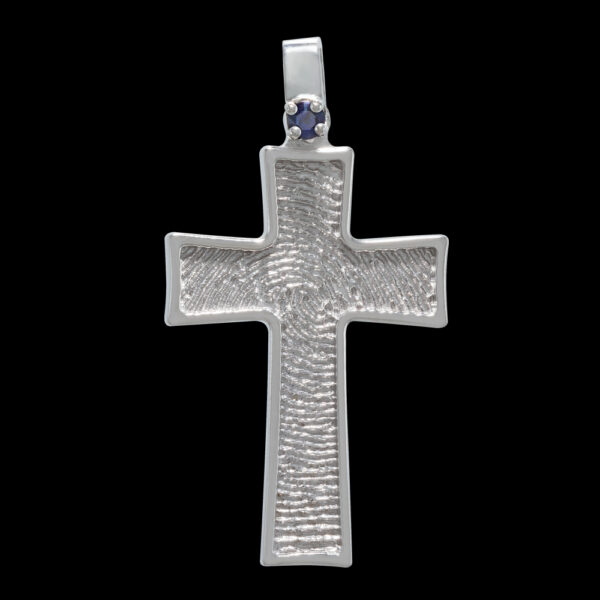 Silver Cross Pendant with Birthstone (#153)