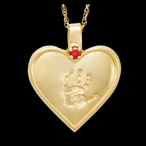 Gold Heart with Birthstone and Chain [Child] (#84)