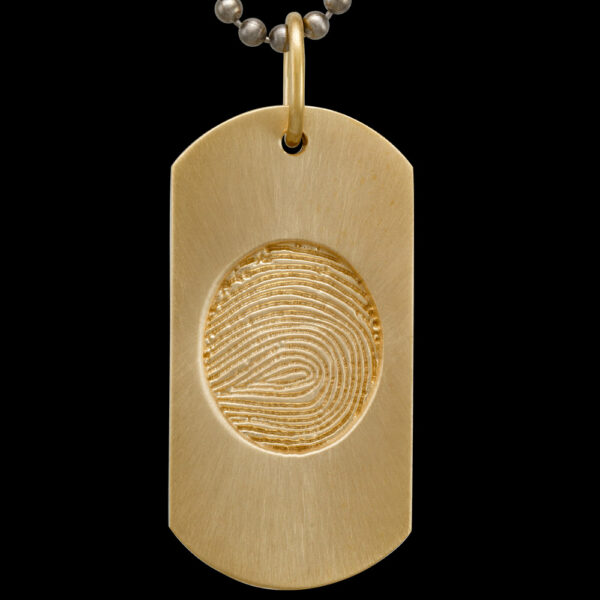 .Gold DogTag with Stainless Steel Bead Chain (#88)