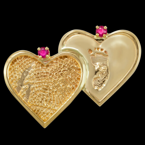 ...Gold Double Heart with Birthstone... (#93)