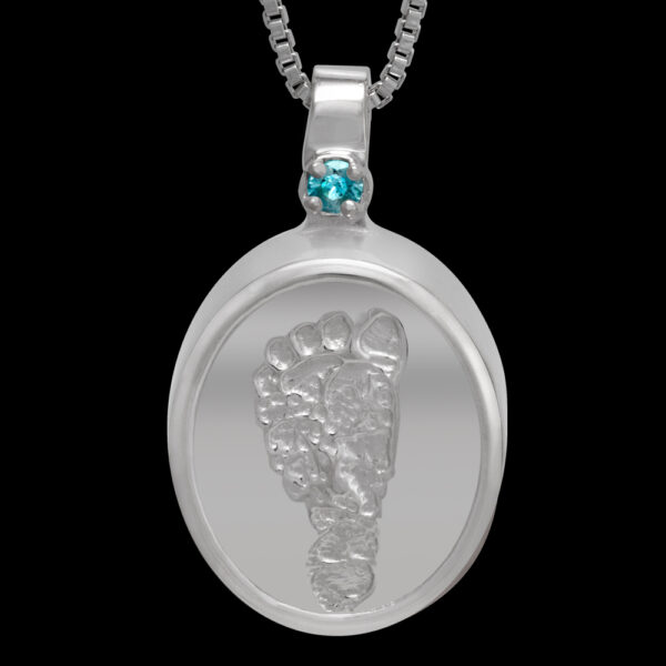 Silver Cremation Pendant with Birthstone and Chain [Child] (#104)
