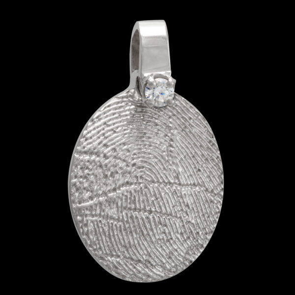 .Small Silver Pendant with Diamond (#15)