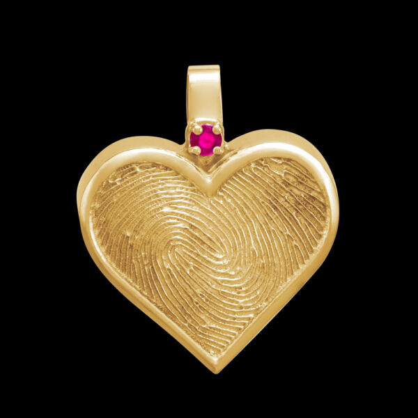 Gold Heart Cremation Pendant with Birthstone (#213)