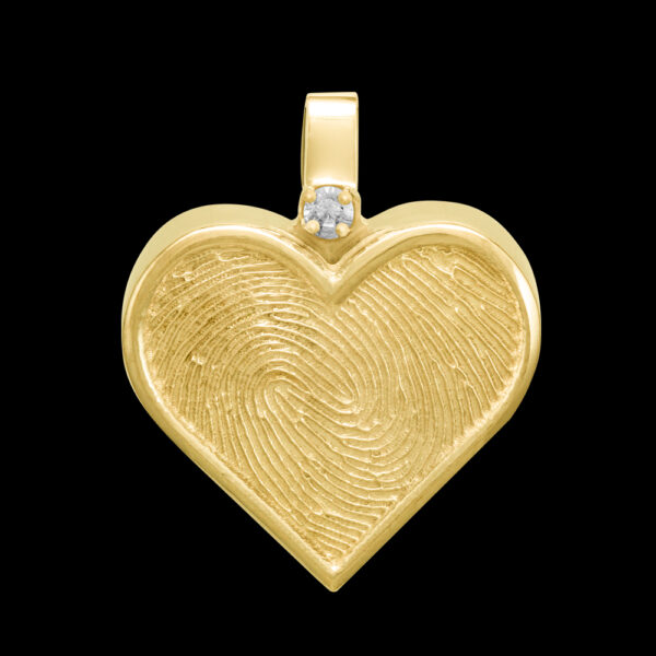 Gold Heart Cremation Pendant with Diamond (#215)