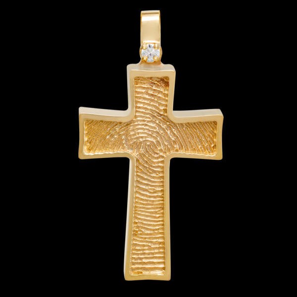 Gold Cross Cremation Pendant with Diamond (#225)