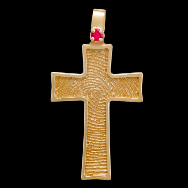 Gold Cross Pendant with Birthstone (#253)