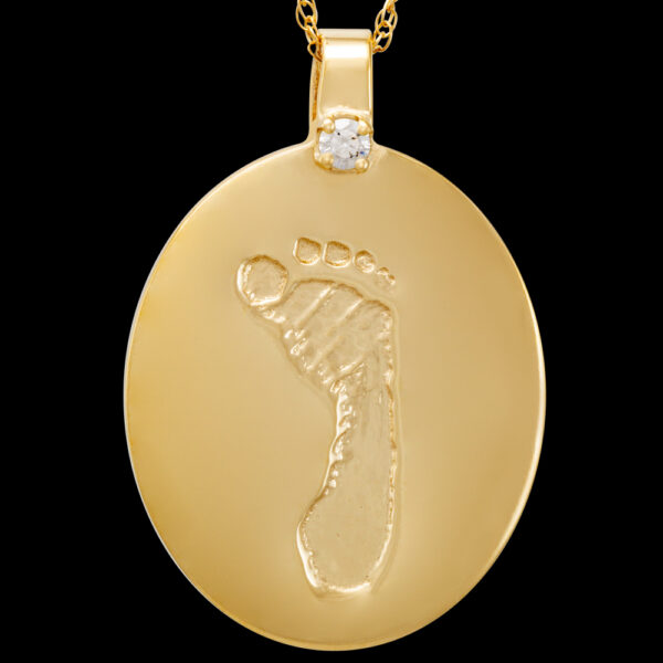 Large Gold Pendant with Diamond and Chain [Child] (#26L)