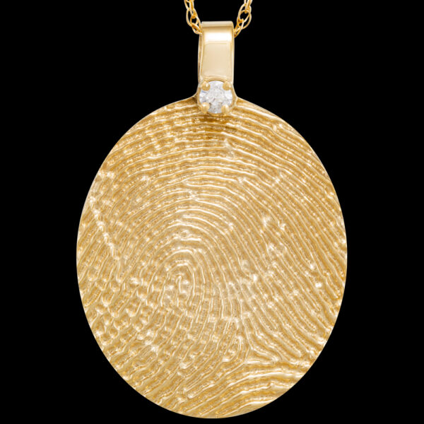 Large Gold Pendant with Diamond and Chain (#26L)