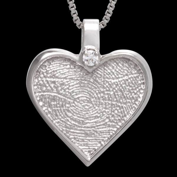 Silver Heart with Diamond and Chain (#46)