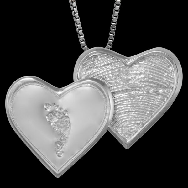 ....Silver Double Heart with Chain.... (#62)