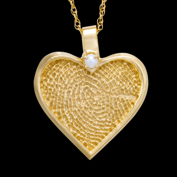 Gold Heart with Birthstone and Chain (#84)