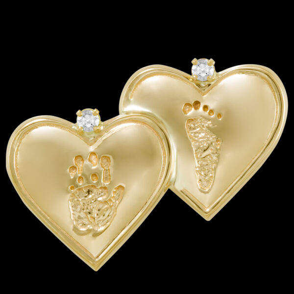 .Gold Double Heart with Diamond. (#95)