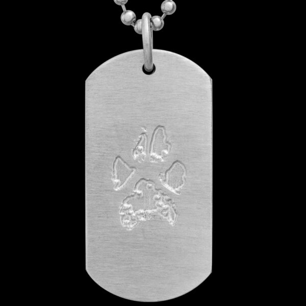 Silver DogTag with 30 Inch Stainless Steel Beaded Chain [Pet] (#55)