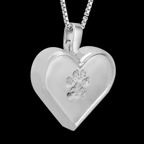 Silver Heart Cremation Pendant with Chain [Pet] (#112)